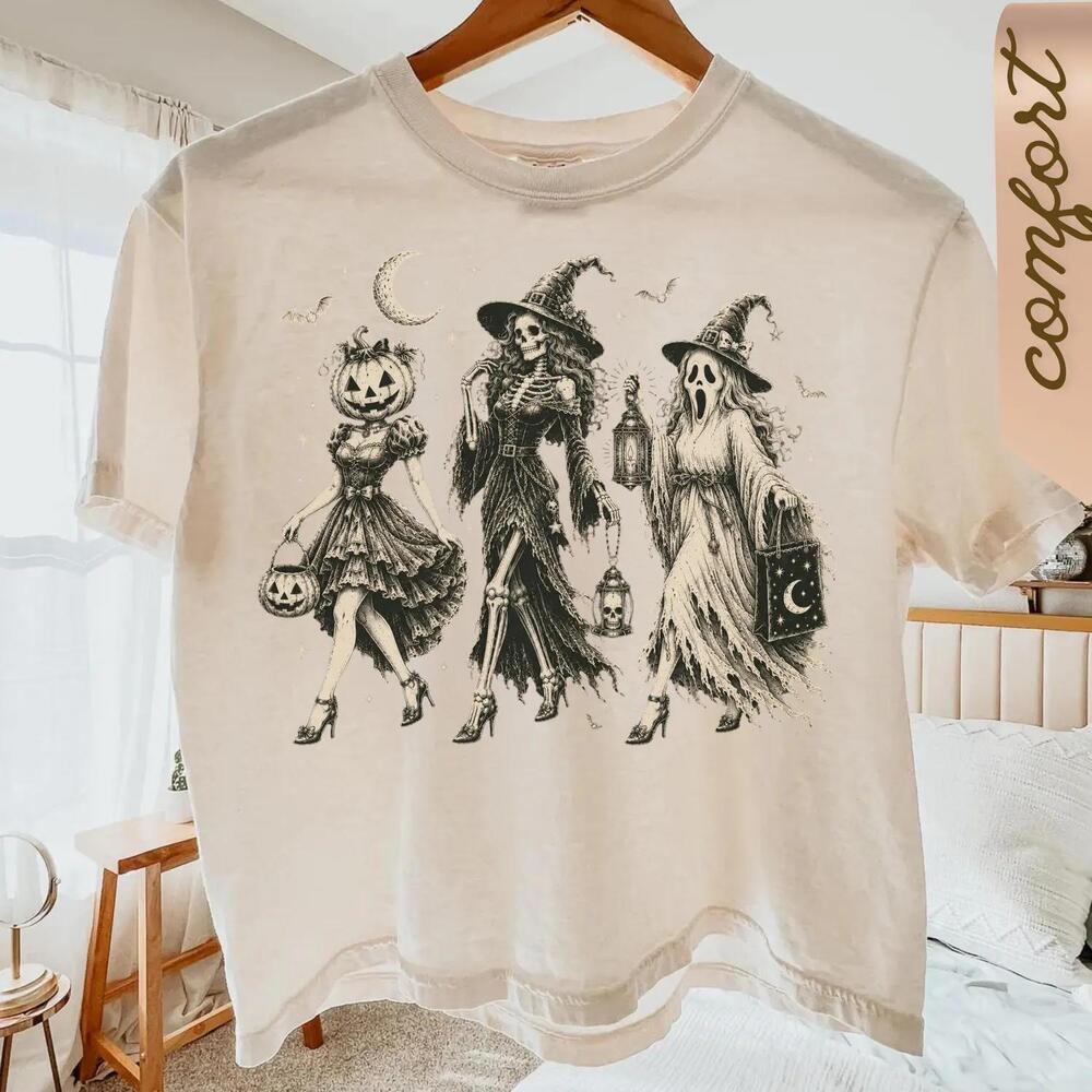 Witching Hour Shirt, Three Witches Halloween Tee, S